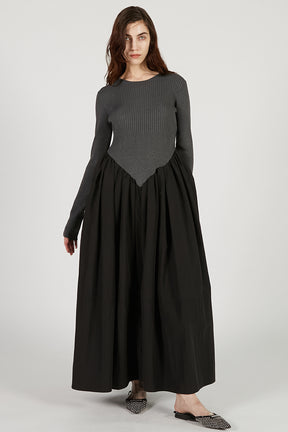 Knit Combination Long Dress - 2025 AUTUMN