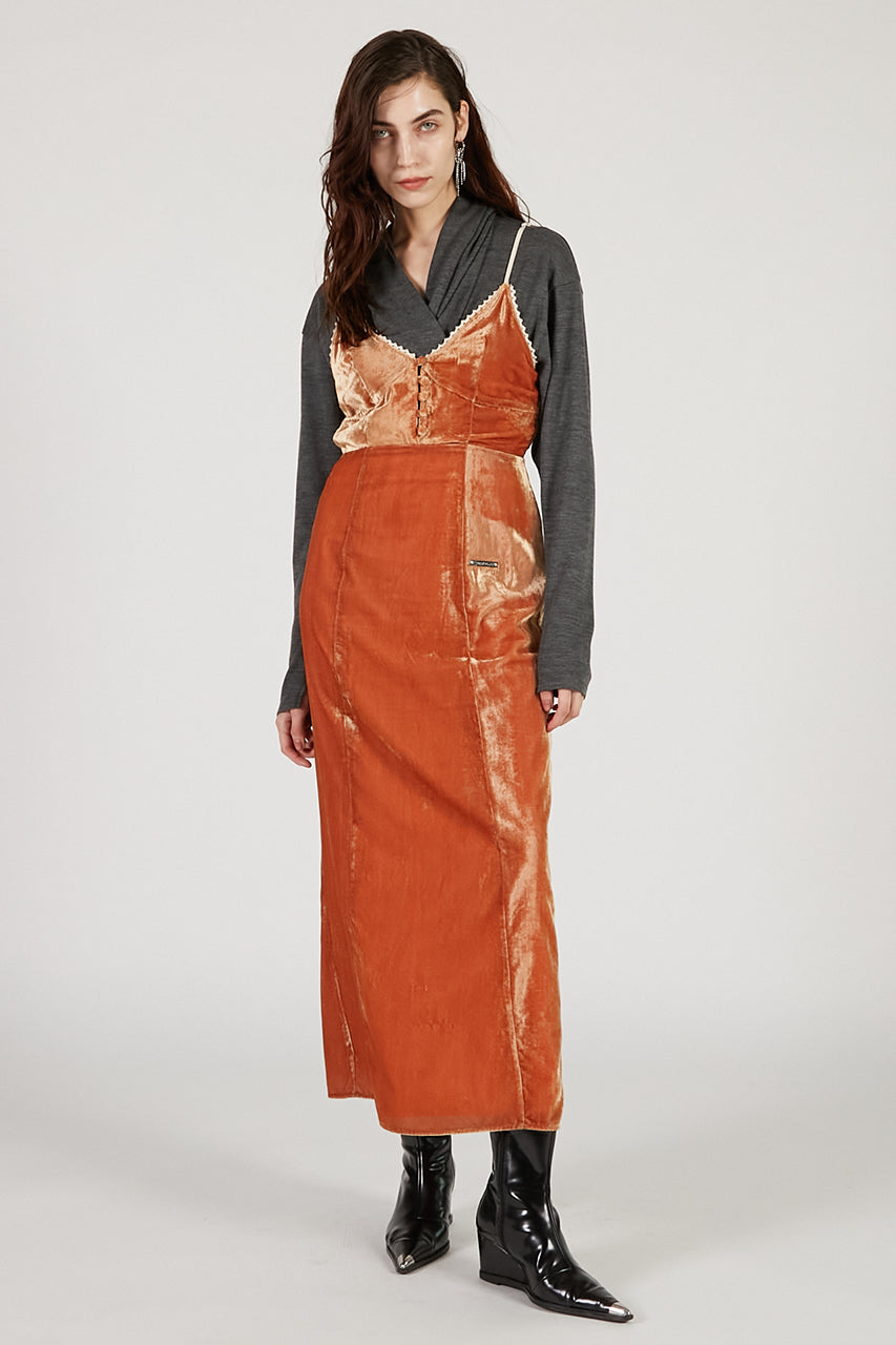 2-Way Velour Camisole Dress