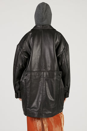 Padded Leather Car Coat - 2025 AUTUMN