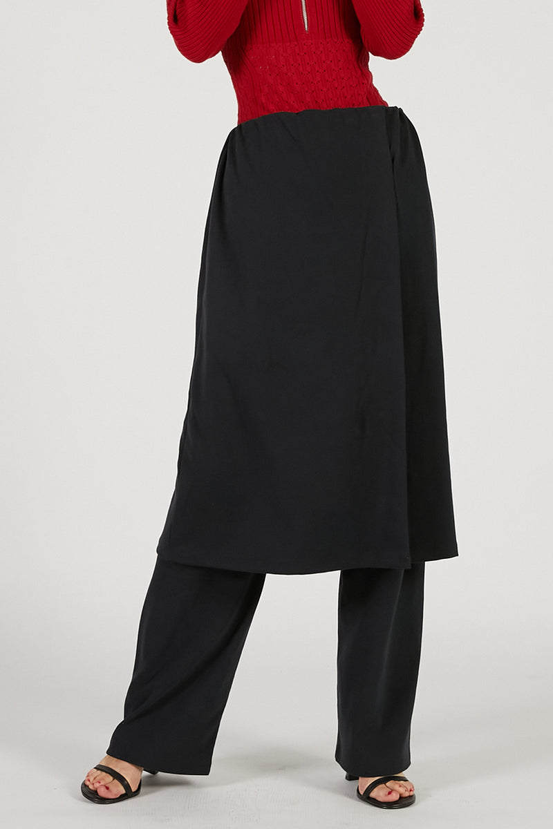 PERVERZE スクラッチジャカードパンツ　ルーズストレート　ブラック 2/54 COLLEGE FLANNEL THE EASY SLACKS WIDE [BLACK] - WUNDER