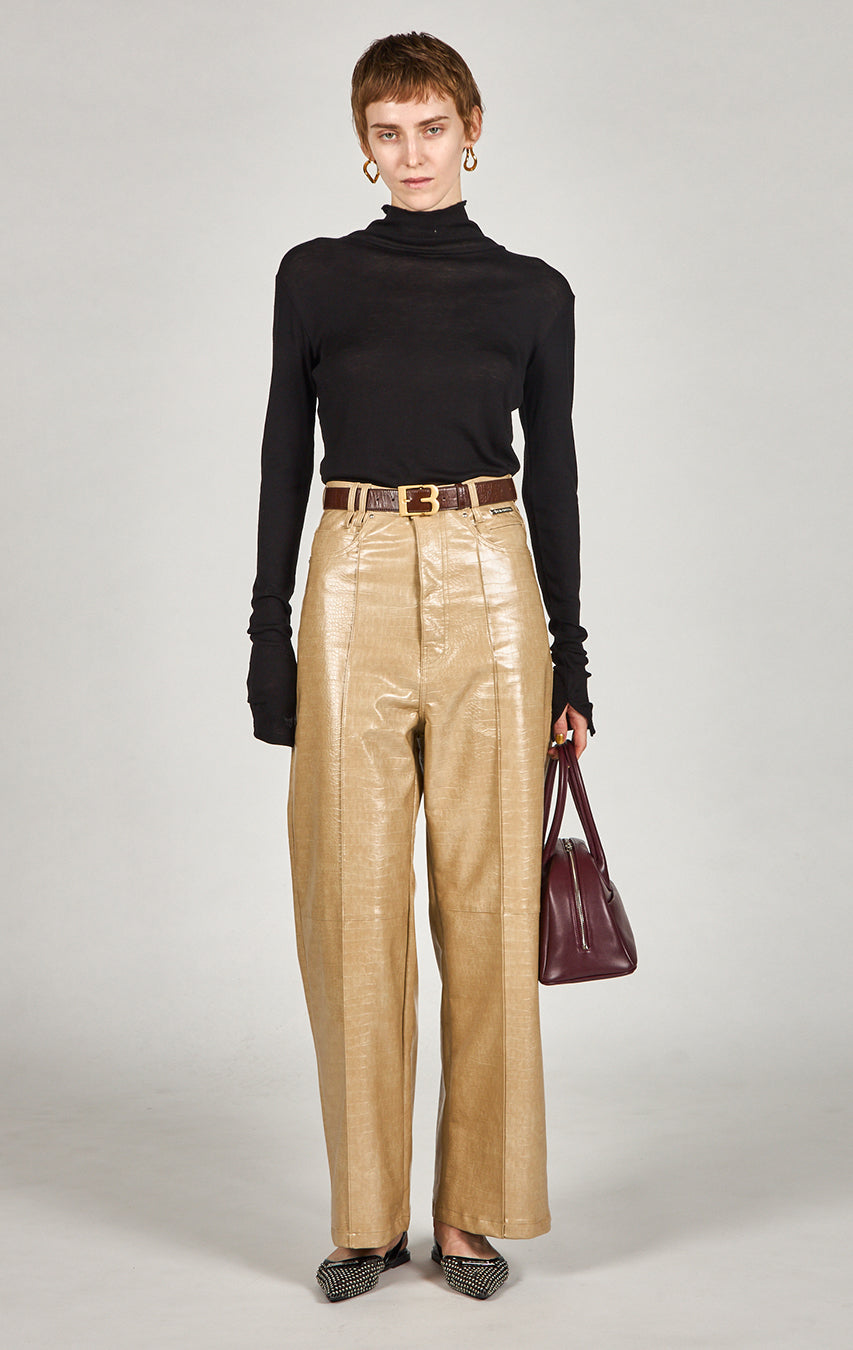Pure Merino Wool Turtleneck Top
