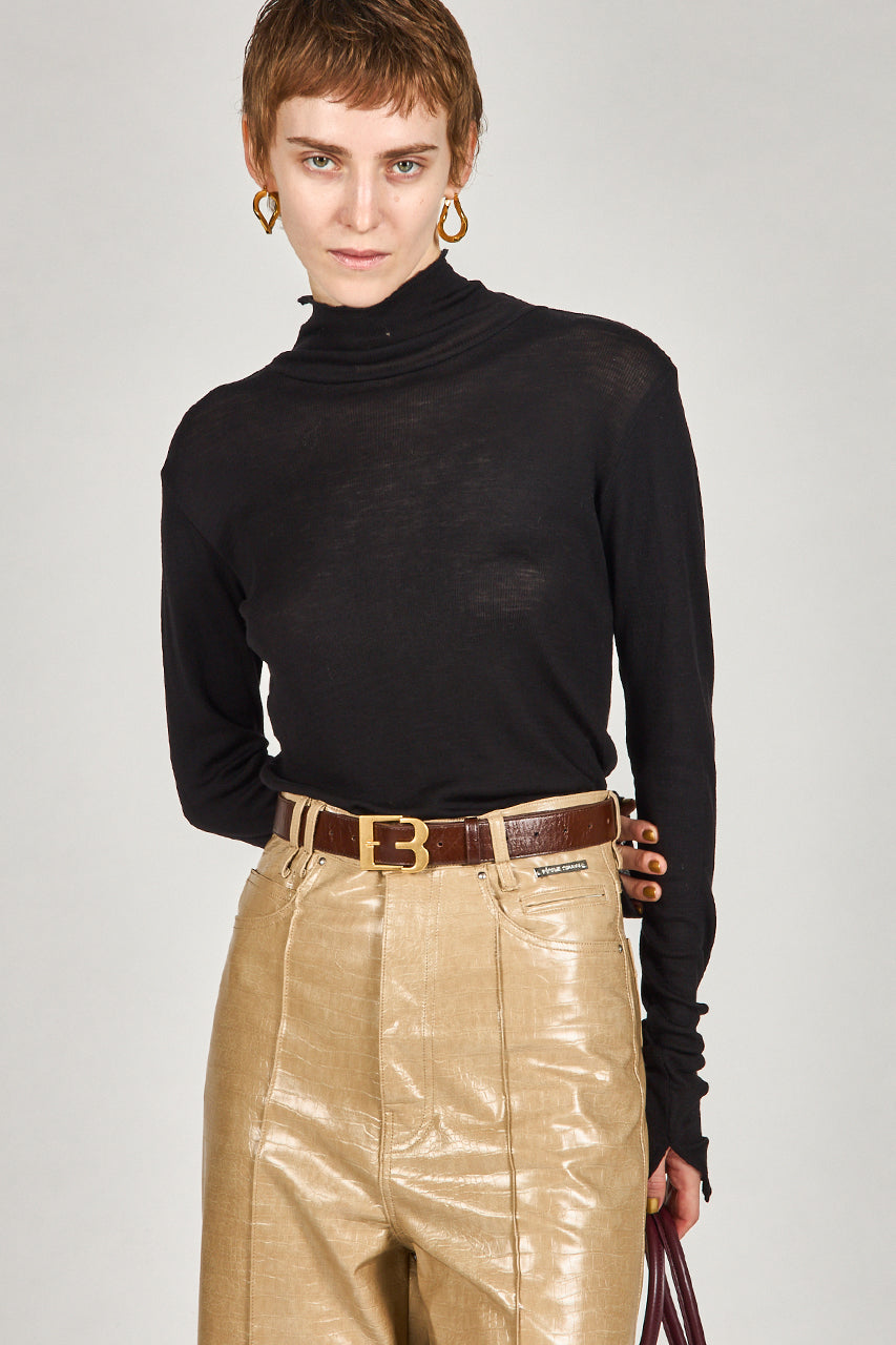 Pure Merino Wool Turtleneck Top