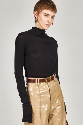 Pure Merino Wool Turtleneck Top