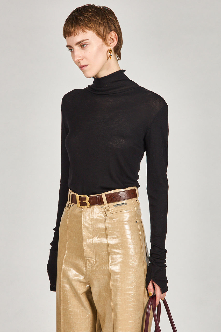 Pure Merino Wool Turtleneck Top