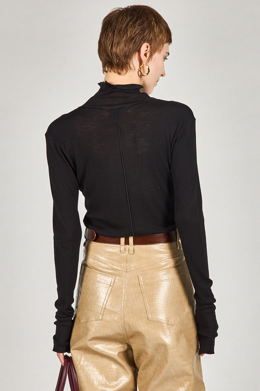 Pure Merino Wool Turtleneck Top