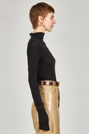 Pure Merino Wool Turtleneck Top