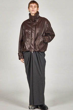 SHEEP Leather High Neck Blouson - 2025 AUTUMN