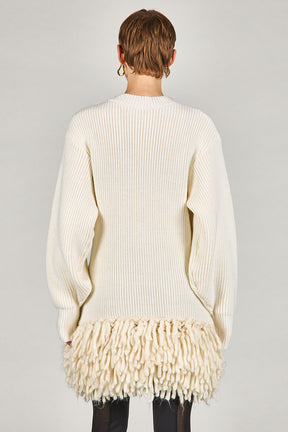 Hand-Fringed Knit Cardigan - 2025 WINTER