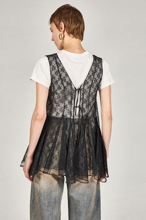 Random Hem Lace Top