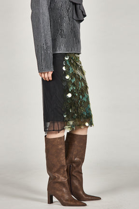 Sequin Midi Skirt
