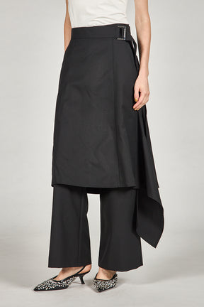 Drop Hem Layered Skirt Pants