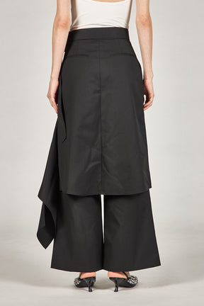 Drop Hem Layered Skirt Pants