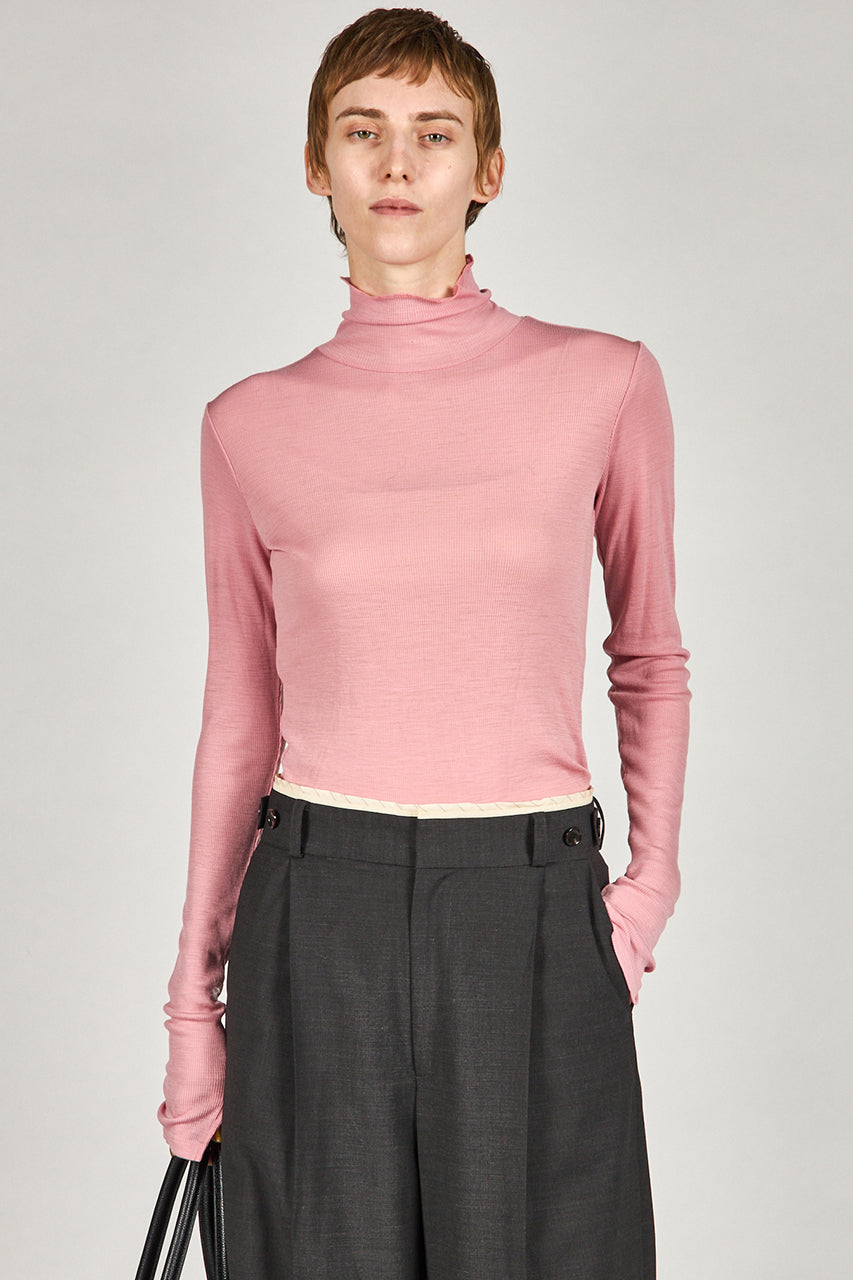 Pure Merino Wool Turtleneck Top