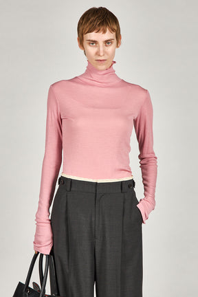 Pure Merino Wool Turtleneck Top