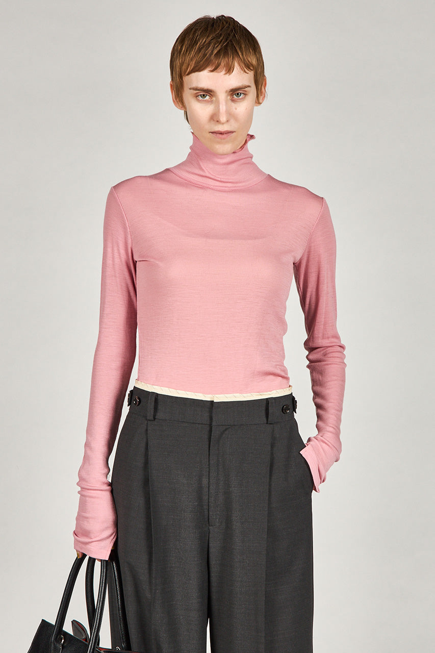 Pure Merino Wool Turtleneck Top