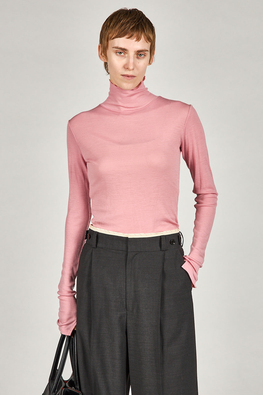 Pure Merino Wool Turtleneck Top