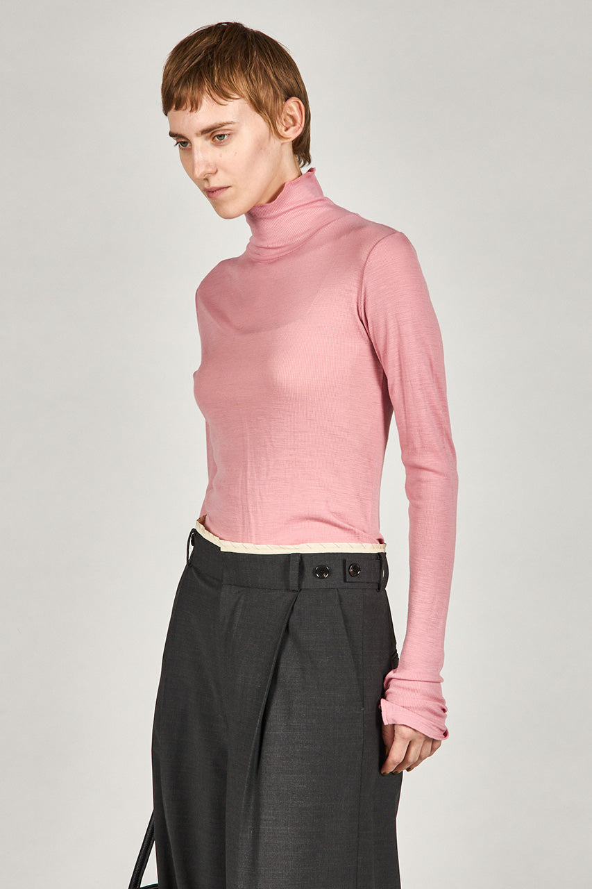 Pure Merino Wool Turtleneck Top