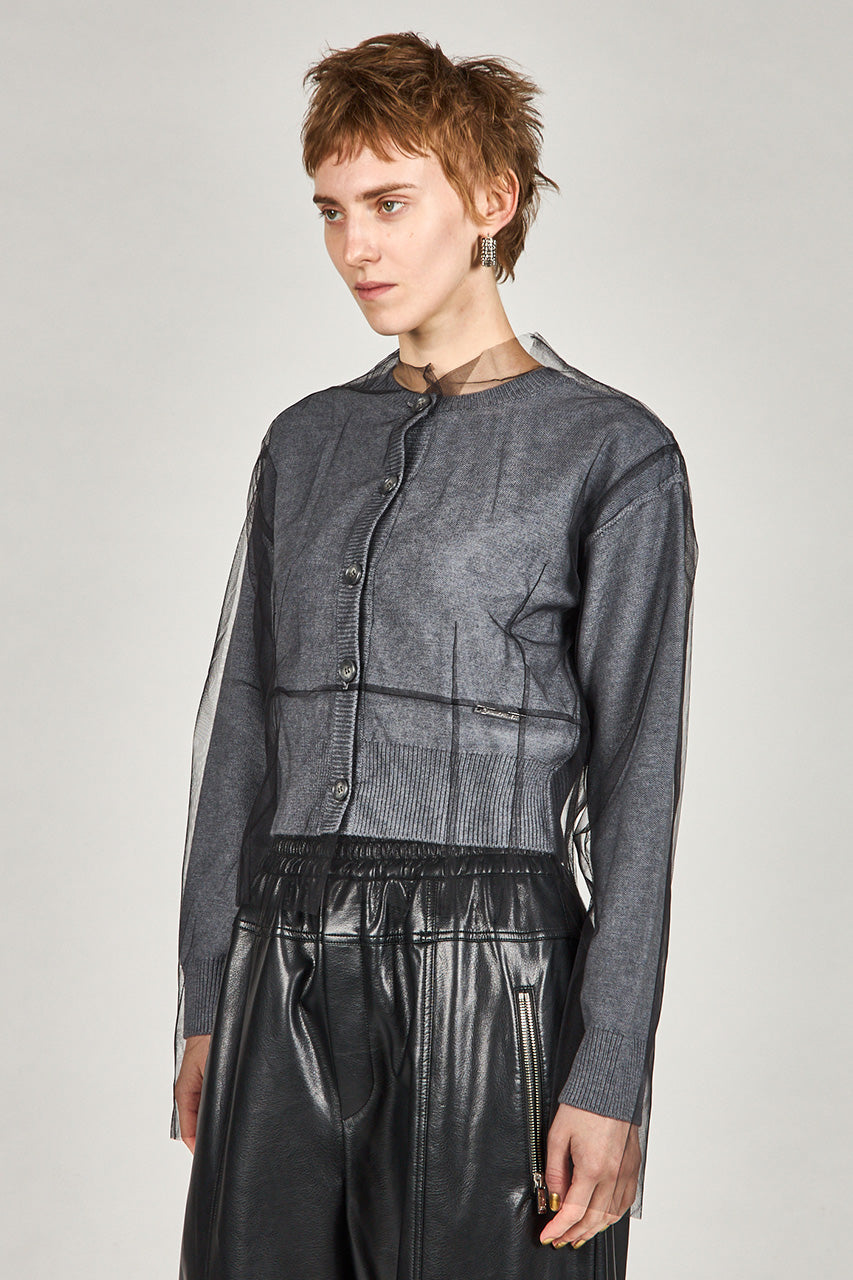 Reversible Tulle Knit Cardigan - 2025 WINTER
