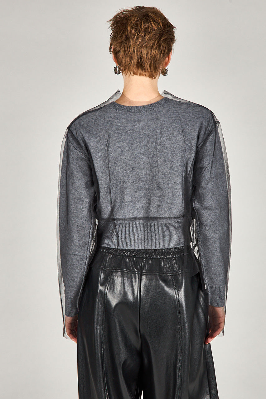 Reversible Tulle Knit Cardigan - 2025 WINTER