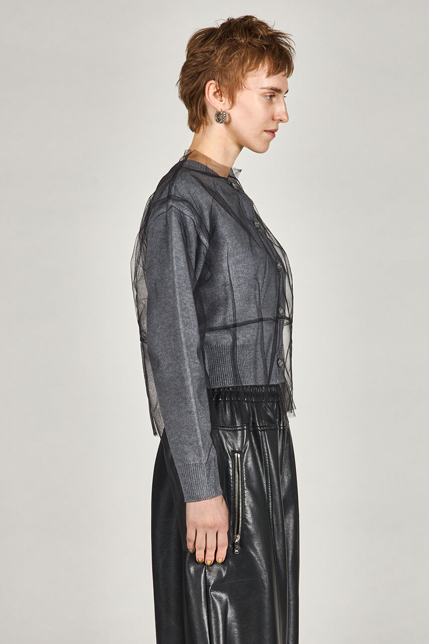 Reversible Tulle Knit Cardigan - 2025 WINTER