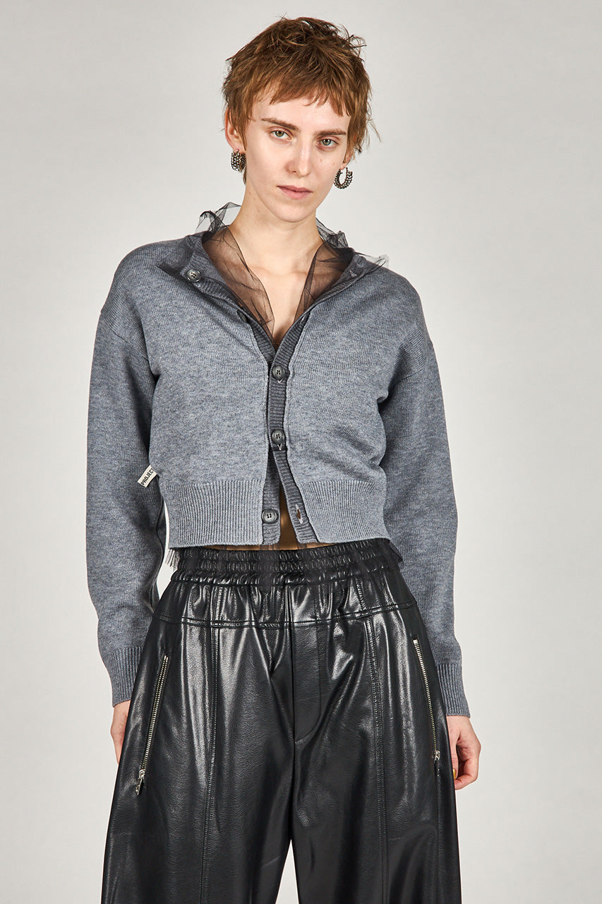 Reversible Tulle Knit Cardigan - 2025 WINTER
