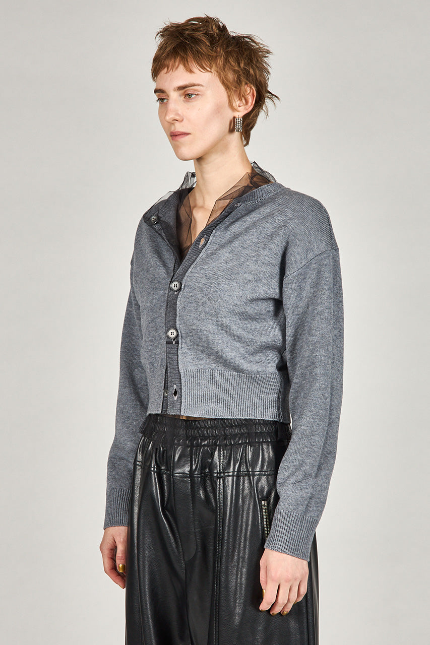 Reversible Tulle Knit Cardigan - 2025 WINTER