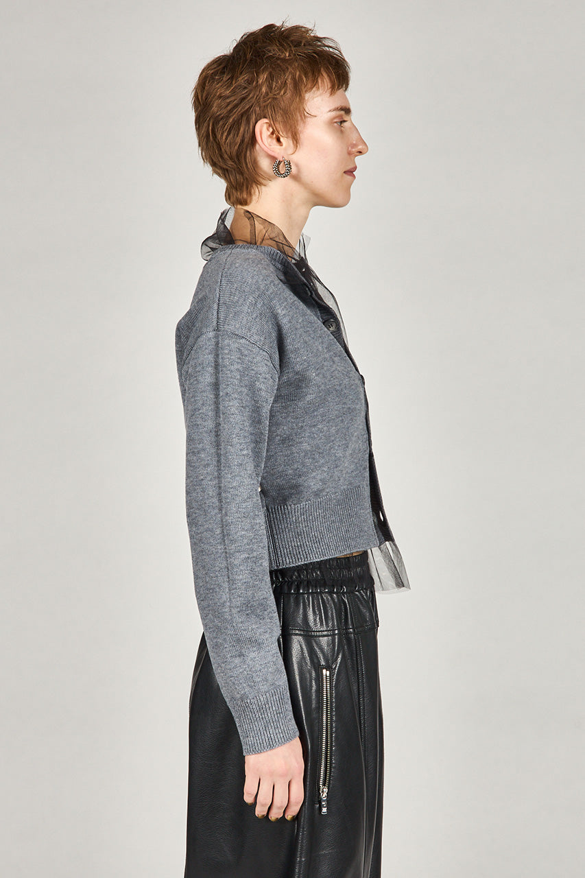 Reversible Tulle Knit Cardigan - 2025 WINTER
