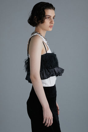 깃털 PEPLUM BUSTIER