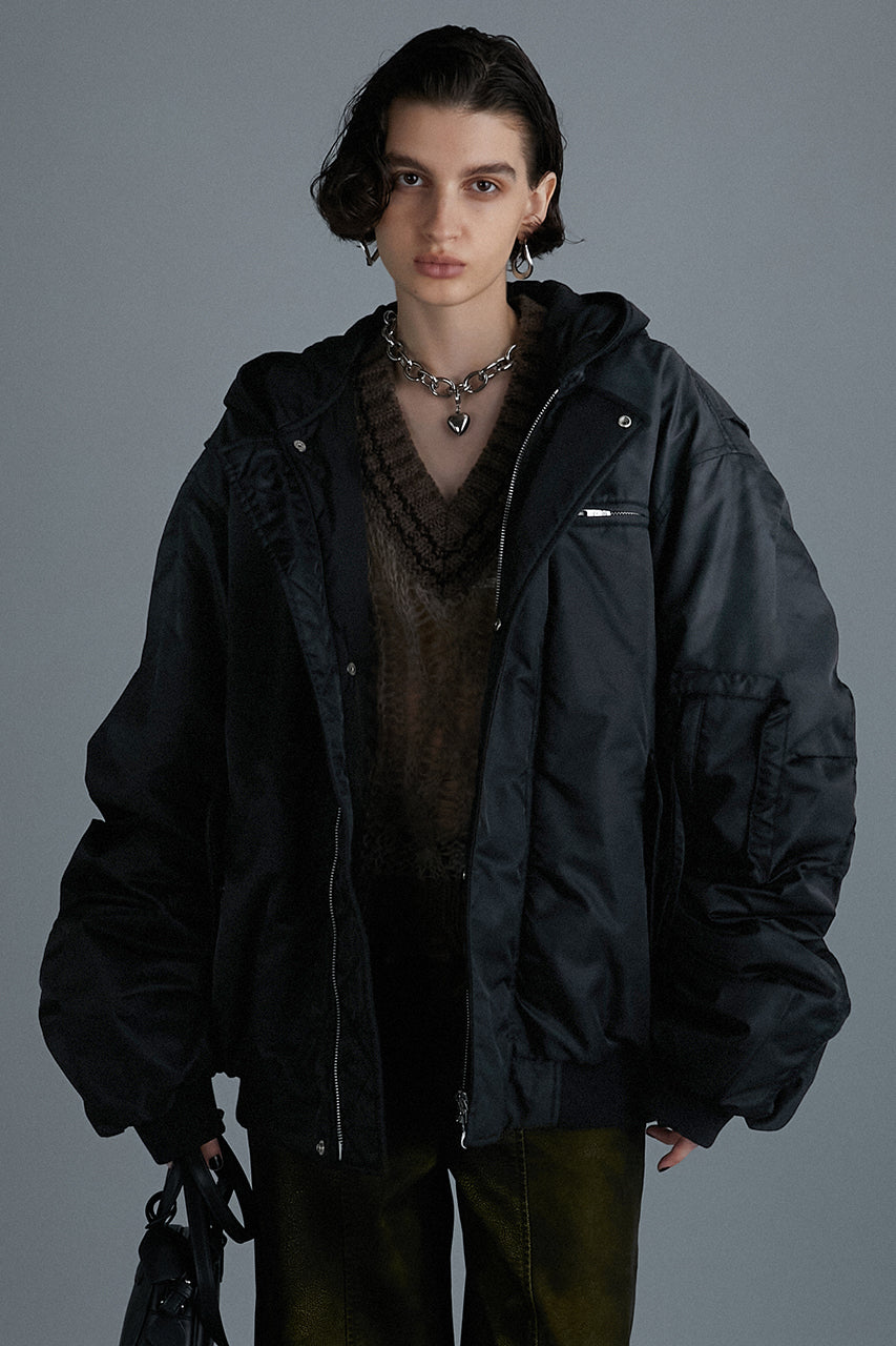 [24Autumn PRE ORDER] HOODED BOMBER OVER JACKET