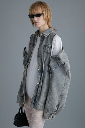 [24Autumn PRE ORDER] Zip Denim Shirt Blouson