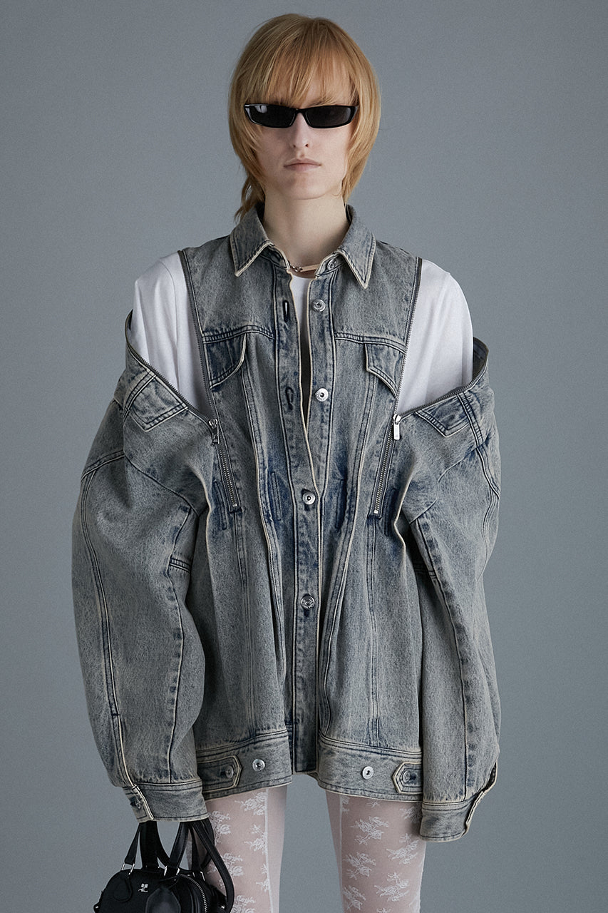 [24Autumn PRE ORDER] Zip Denim Shirt Blouson