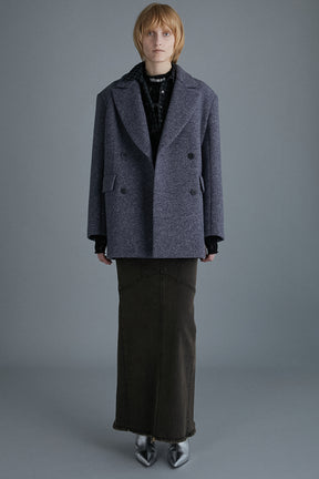 Sliver Wool Overcoat Jacket