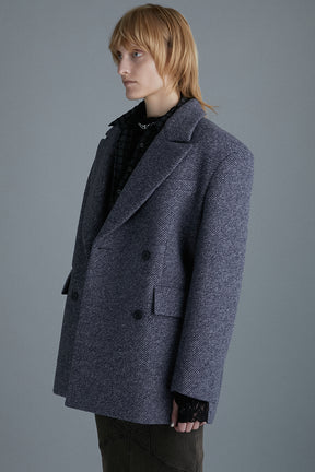 Sliver Wool Overcoat Jacket