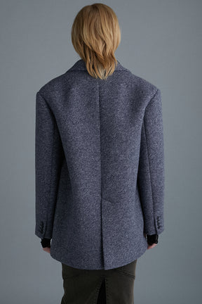 Sliver Wool Overcoat Jacket