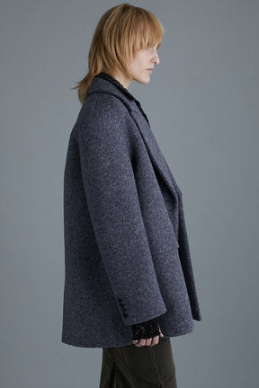 Sliver Wool Overcoat Jacket