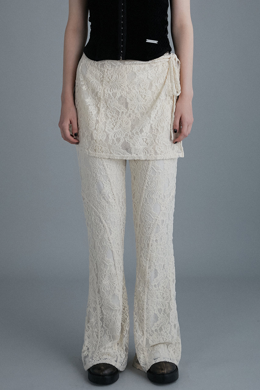 Mole Lace Wrap Slim Flare Pants