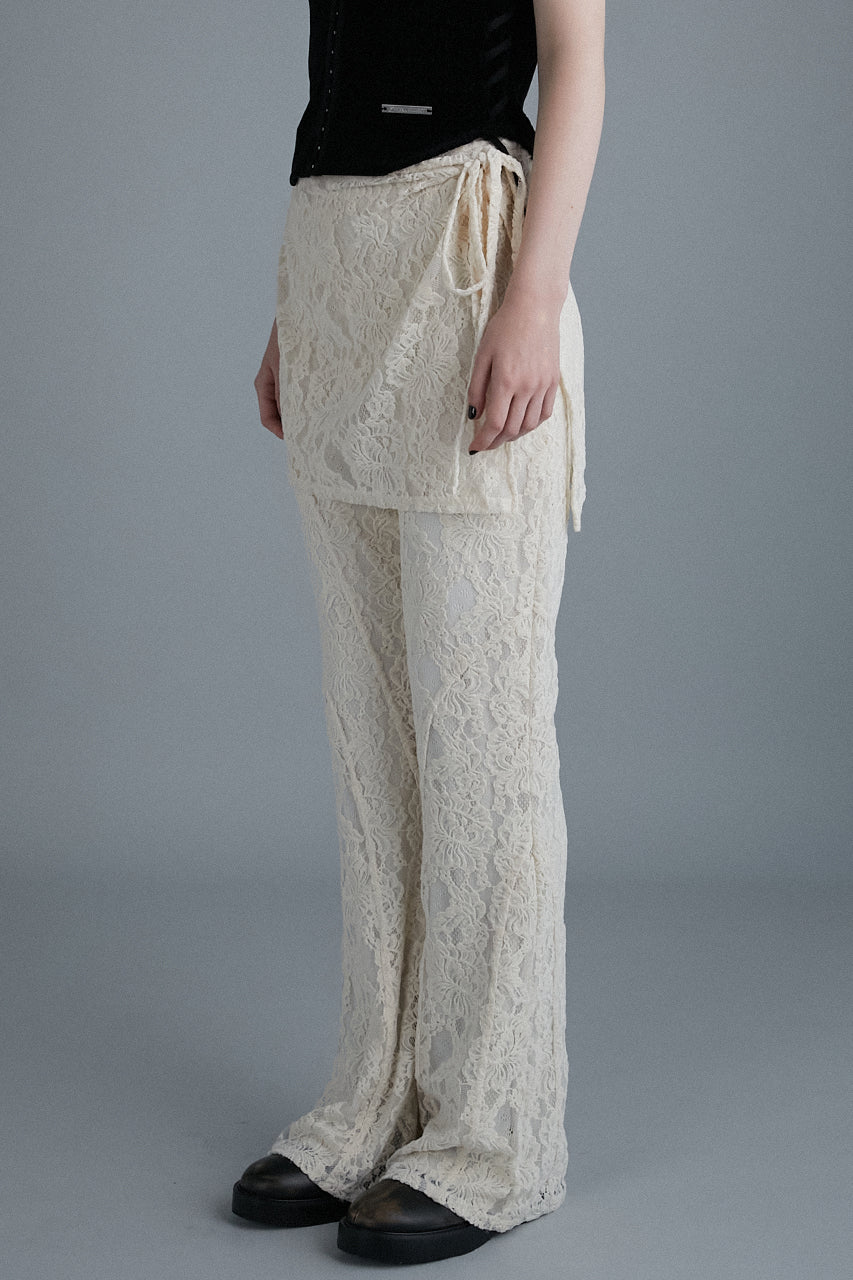 Mole Lace Wrap Slim Flare Pants