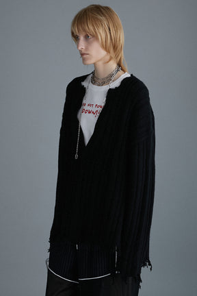 [24Autumn PRE ORDER] PLUNGE NECK KNIT