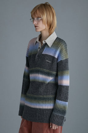 [24AUTUMN PRE ORDER] BLUR BORDER RUGGER KNIT