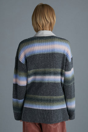 [24AUTUMN PRE ORDER] BLUR BORDER RUGGER KNIT