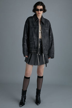 [24Autumn PRE ORDER] Padded Sheep Leather Blouson