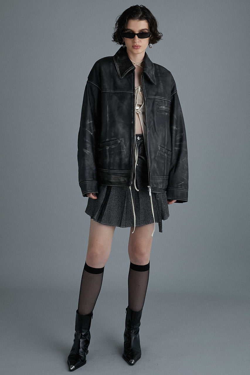 【24AUTUMN PRE ORDER】Padded SHEEP Leather Blouson