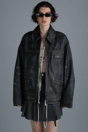 【24AUTUMN PRE ORDER】Padded SHEEP Leather Blouson