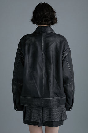 【24AUTUMN PRE ORDER】Padded SHEEP Leather Blouson