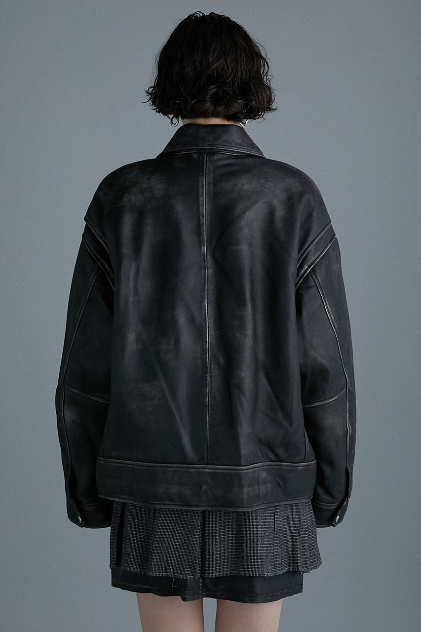 [24Autumn PRE ORDER] Padded Sheep Leather Blouson