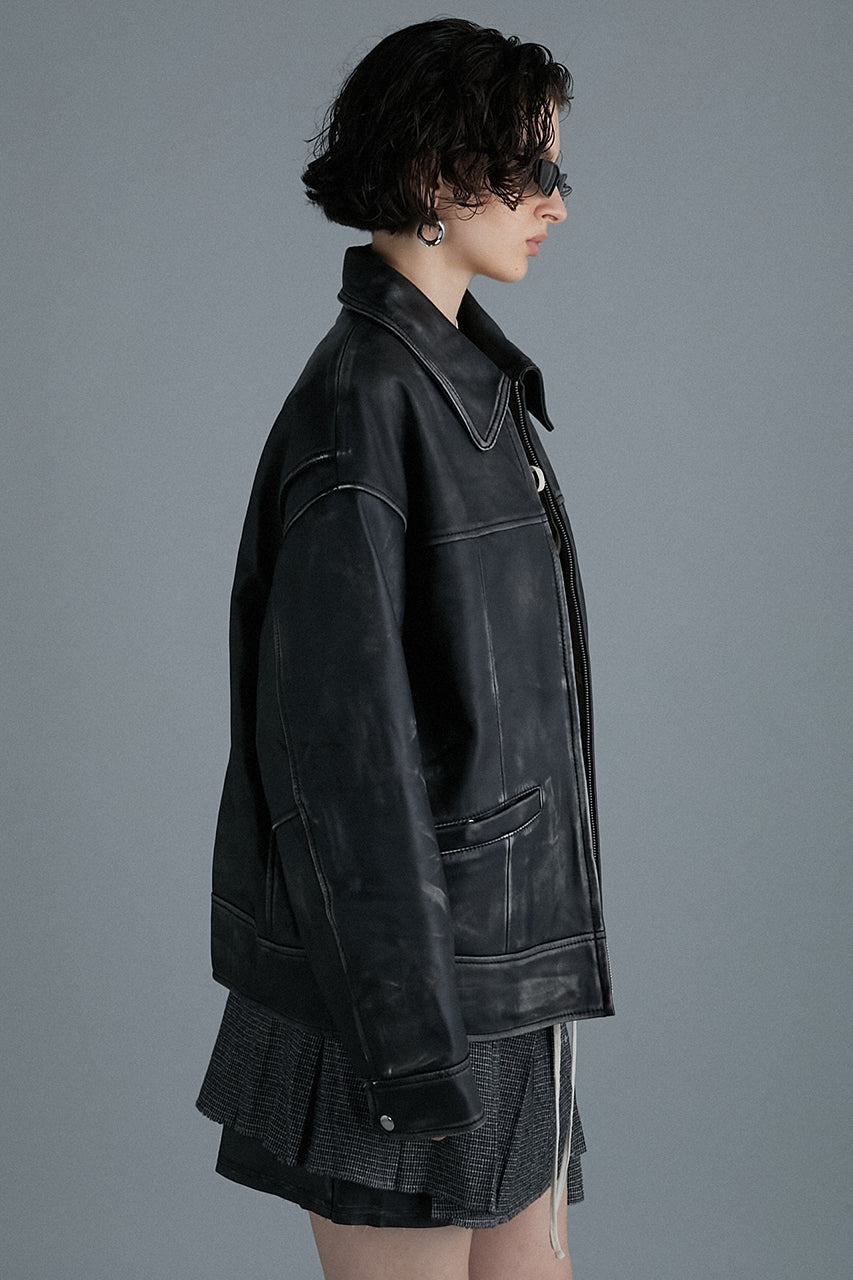 [24Autumn PRE ORDER] Padded Sheep Leather Blouson