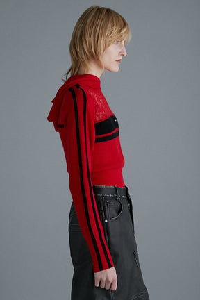 Mohair Track Knit Hoodie