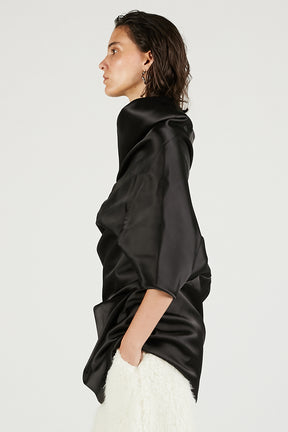 Moulded Top Black Sateen