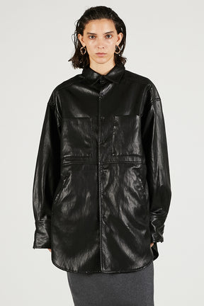 Synthetic Leather Overshirt - 2025 WINTER