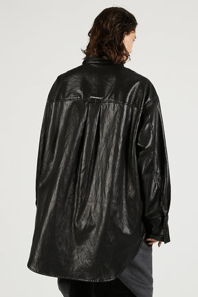 Synthetic Leather Overshirt - 2025 WINTER